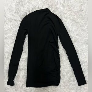 NWOT  $88 Modern Citizen Ruched Mock Neck Long Sleeve Tee Knit Top Black Size M